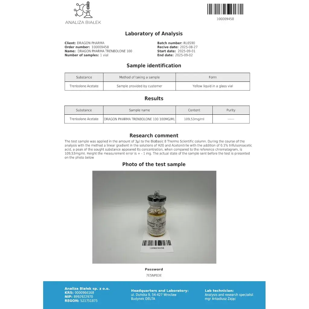 trenbolone 100 authenticity lab report